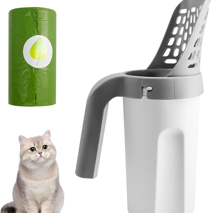 HMA Cat Cat Litter Scooper with Holder  2 in 1 Cat Litter Shovel