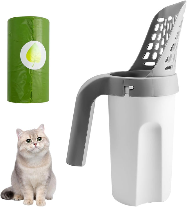 HMA Cat Cat Litter Scooper with Holder  2 in 1 Cat Litter Shovel