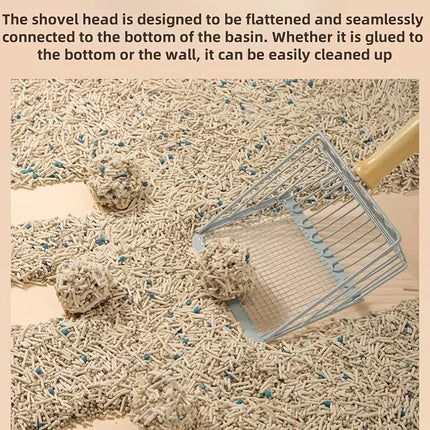 HMA Cat Cat Litter Scooper with Integrated Waste Bin Practical Litter Box Cleaning Tool