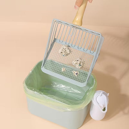 HMA Cat Cat Litter Scooper with Integrated Waste Bin Practical Litter Box Cleaning Tool