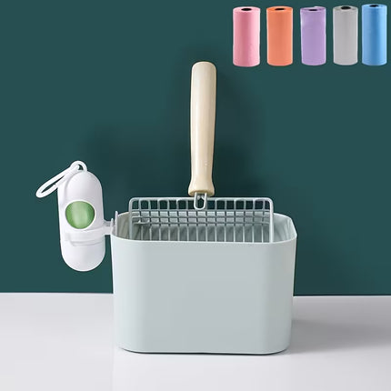 HMA Cat Cat Litter Scooper with Integrated Waste Bin Practical Litter Box Cleaning Tool