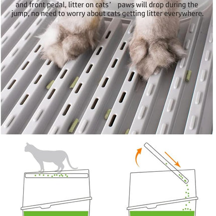 HMA Cat Covered Cat Litter Box Enclosed Pet Toilet with Top Entry Trap and Scoop 45 × 36 × 36 cm Grey