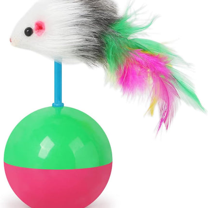 HMA cat Feather Rotating Ball for Training Playing for cat