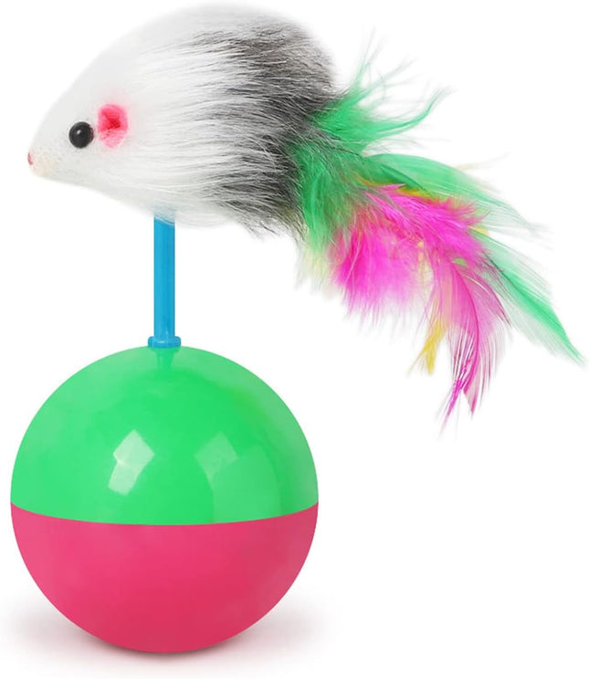 HMA cat Feather Rotating Ball for Training Playing for cat