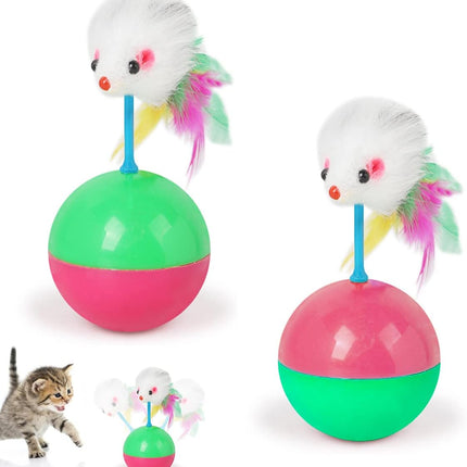 HMA cat Feather Rotating Ball for Training Playing for cat