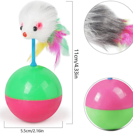 HMA cat Feather Rotating Ball for Training Playing for cat
