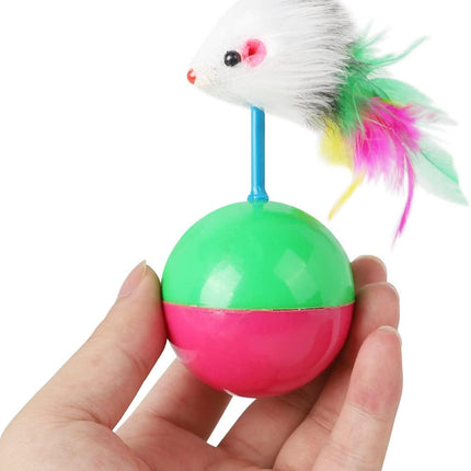 HMA cat Feather Rotating Ball for Training Playing for cat