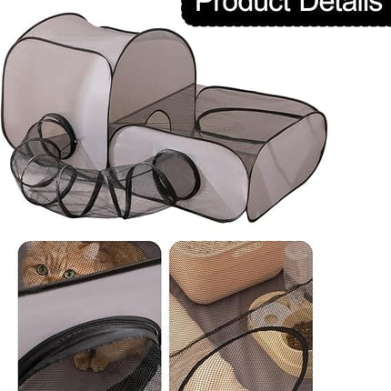 HMA Cat Foldable Small Animal Activity Tunnel And Play Hut Size A