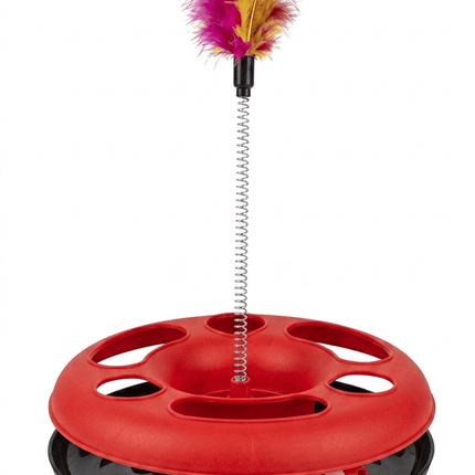 HMA cat Interactive Cat Toy Feather Wand on Spring for Indoor Cats Black