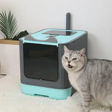 HMA Cat Litter Box Double Door and Shape for Cat