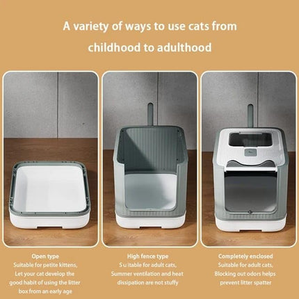 HMA Cat Litter Box Double Door and Shape for Cat