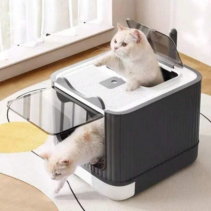 HMA Cat Litter Box Double Door and Shape for Cat