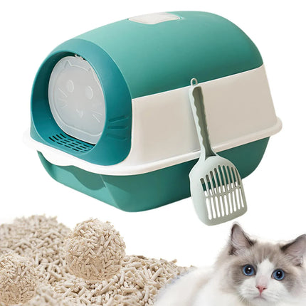 HMA Cat Luckxuan Closed Cat Litter Box Green 45 × 35 cm