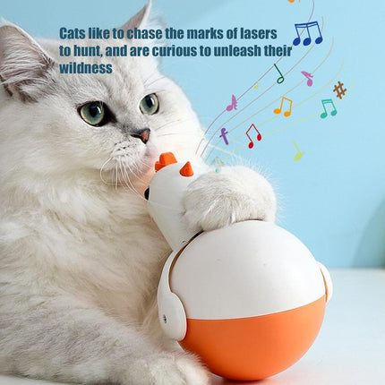 HMA Cat Naomi Chick Laser Tumbler Cat Teaser Toy with Feathers and Mint Ball