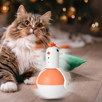 HMA Cat Naomi Chick Laser Tumbler Cat Teaser Toy with Feathers and Mint Ball