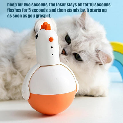 HMA Cat Naomi Chick Laser Tumbler Cat Teaser Toy with Feathers and Mint Ball