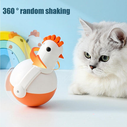 HMA Cat Naomi Chick Laser Tumbler Cat Teaser Toy with Feathers and Mint Ball