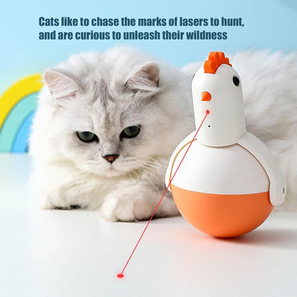 HMA Cat Naomi Chick Laser Tumbler Cat Teaser Toy with Feathers and Mint Ball