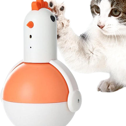 HMA Cat Naomi Chick Laser Tumbler Cat Teaser Toy with Feathers and Mint Ball