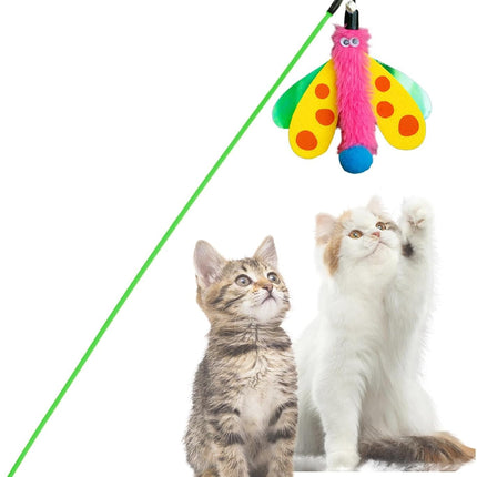 HMA cat pet toy for Cat stick with sound and Dragonfly