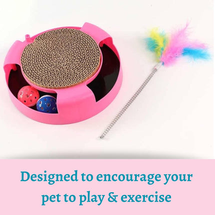 HMA Cat Scratch Pad with Cat Teaser Toy