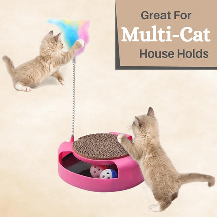HMA Cat Scratch Pad with Cat Teaser Toy