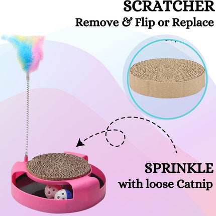 HMA Cat Scratch Pad with Cat Teaser Toy