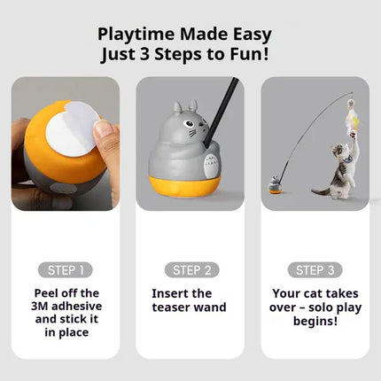 HMA cat Spinning Cat Teaser Toy 360° – Hands-Free and Interactive Play