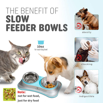 HMA Dog and cat 2 bowl water and food For Cat And Dog