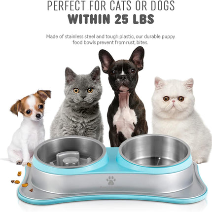 HMA Dog and cat 2 bowl water and food For Cat And Dog