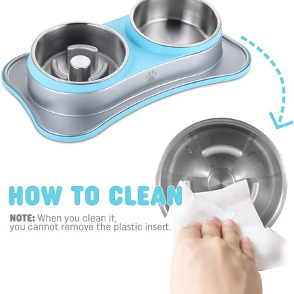 HMA Dog and cat 2 bowl water and food For Cat And Dog