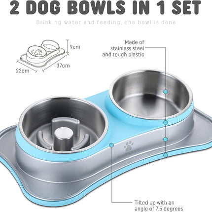 HMA Dog and cat 2 bowl water and food For Cat And Dog