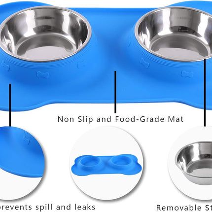 HMA Dog and cat 2 bowl water and food For Cat And small Dog