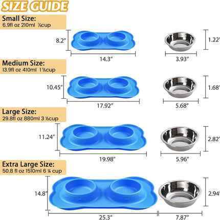 HMA Dog and cat 2 bowl water and food For Cat And small Dog
