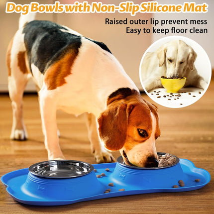 HMA Dog and cat 2 bowl water and food For Cat And small Dog