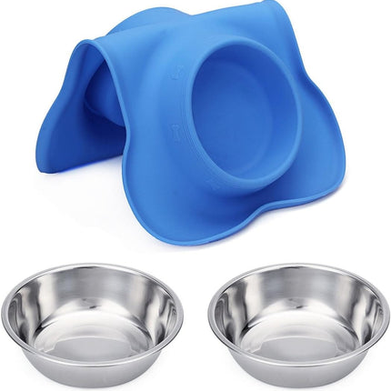 HMA Dog and cat 2 bowl water and food For Cat And small Dog