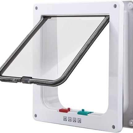 HMA Dog and cat 4-Way Locking Pet Door Durable Cat Flap for Doors and Walls
