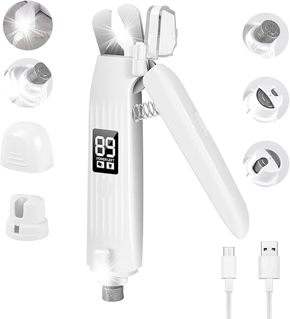 HMA Dog and cat All-in-One Electric Dog Nail Trimmer And Grinder with LED Light  Precision Grooming for Cats and Dogs