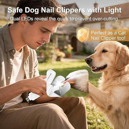 HMA Dog and cat All-in-One Electric Dog Nail Trimmer And Grinder with LED Light  Precision Grooming for Cats and Dogs