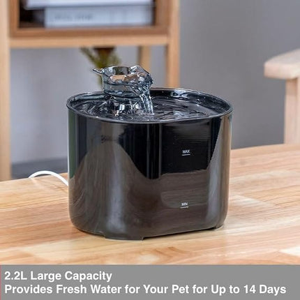 HMA Dog and cat Automatic Cat Water Fountain Electric Pet Drinking Dispenser Black