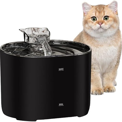 HMA Dog and cat Automatic Cat Water Fountain Electric Pet Drinking Dispenser Black
