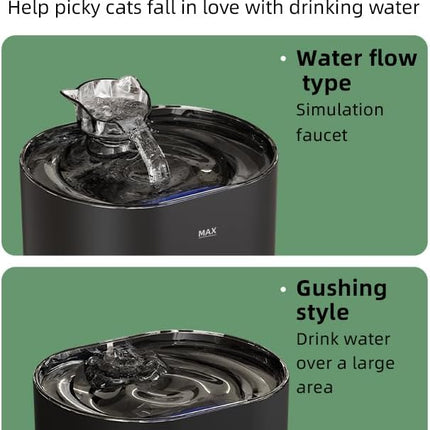 HMA Dog and cat Automatic Cat Water Fountain Electric Pet Drinking Dispenser Black