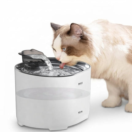 HMA Dog and cat Automatic Cat Water Fountain Electric Pet Drinking Dispenser White