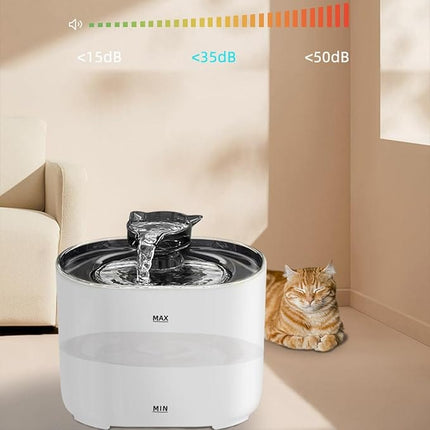 HMA Dog and cat Automatic Cat Water Fountain Electric Pet Drinking Dispenser White