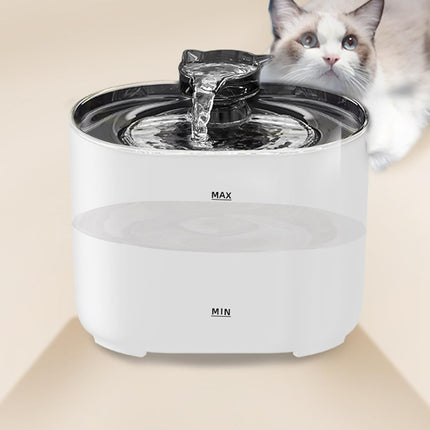 HMA Dog and cat Automatic Cat Water Fountain Electric Pet Drinking Dispenser White
