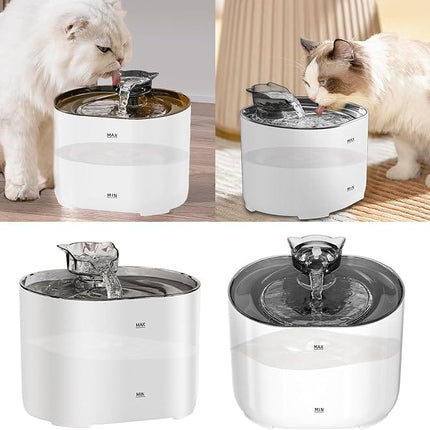 HMA Dog and cat Automatic Cat Water Fountain Electric Pet Drinking Dispenser White