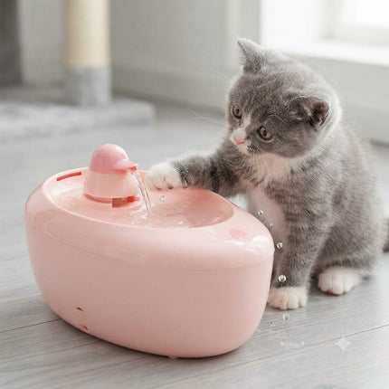 HMA Dog and cat Automatic Pet Water Fountain Cat Drinking Water Dispenser And Feeder 2 L  Pink