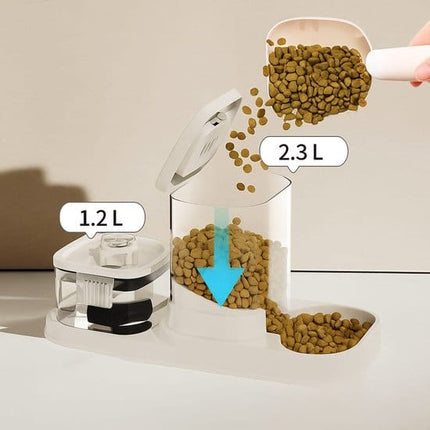 HMA Dog and cat Automatic Pet Water Fountain & Feeder Bowl Silent Pump And USB Powered