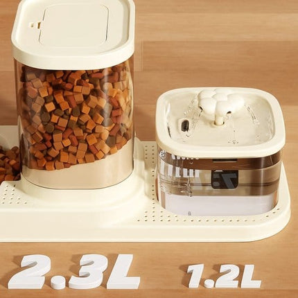 HMA Dog and cat Automatic Pet Water Fountain & Feeder Bowl Silent Pump And USB Powered