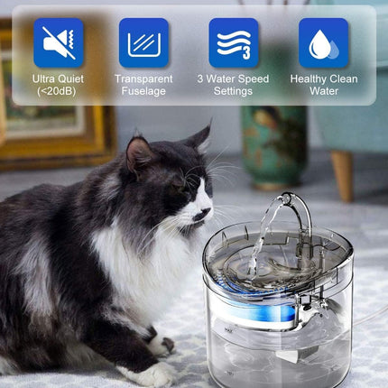 HMA Dog and cat Automatic Pet Water Fountain Ultra Quiet Cat Drinking Dispenser 1.8 L